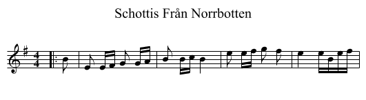 Schottis Från Norrbotten - staff notation