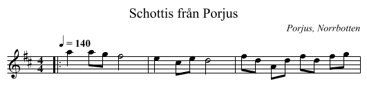 Schottis från Porjus - staff notation