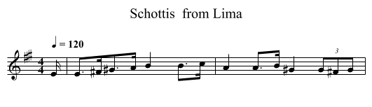 Schottis  from Lima - staff notation