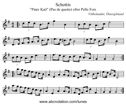 Schottis - staff notation