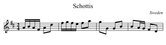 Schottis - staff notation