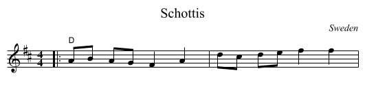 Schottis - staff notation