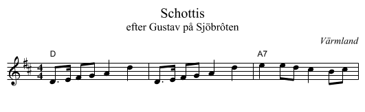 Schottis - staff notation