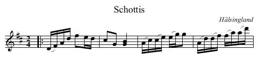 Schottis - staff notation