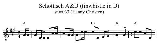 Schottisch A&D (tinwhistle in D) - staff notation