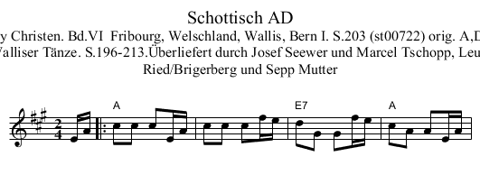 Schottisch AD - staff notation