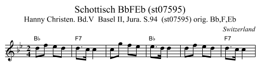 Schottisch BbFEb (st07595) - staff notation