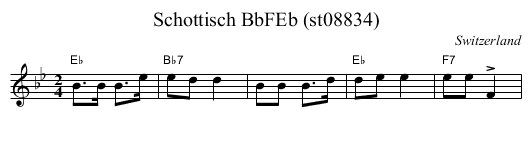 Schottisch BbFEb (st08834) - staff notation