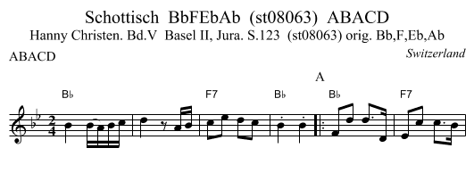 Schottisch  BbFEbAb  (st08063)  ABACD - staff notation