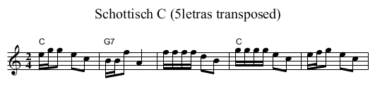 Schottisch C (5letras transposed) - staff notation