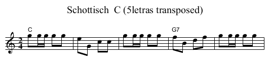 Schottisch  C (5letras transposed) - staff notation