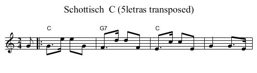 Schottisch  C (5letras transposed) - staff notation