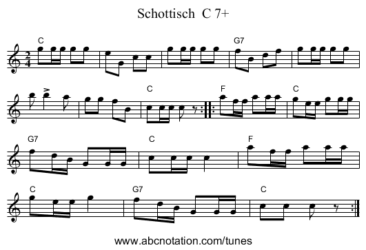 Schottisch C 7+ - staff notation