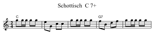 Schottisch  C 7+ - staff notation