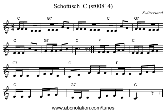 Schottisch  C (st00814) - staff notation