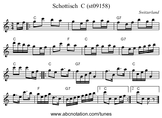 Schottisch C (st09158) - staff notation