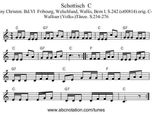 Schottisch C - staff notation