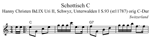 Schottisch C - staff notation