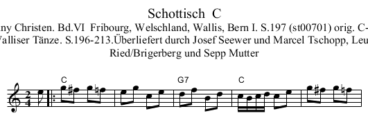 Schottisch  C - staff notation