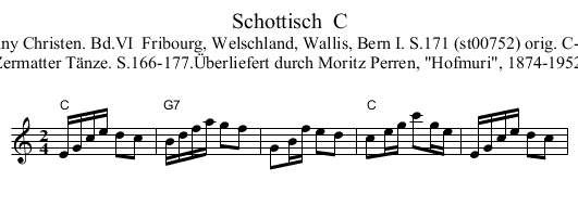 Schottisch  C - staff notation