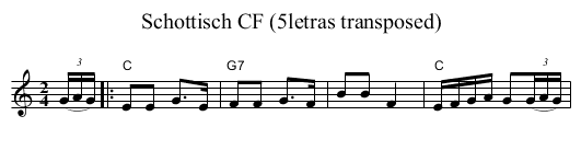 Schottisch CF (5letras transposed) - staff notation