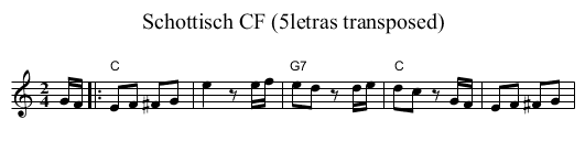 Schottisch CF (5letras transposed) - staff notation