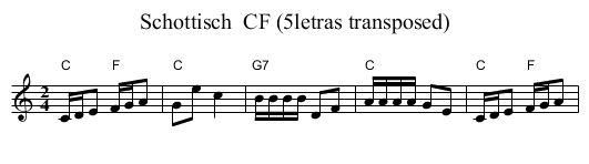 Schottisch  CF (5letras transposed) - staff notation