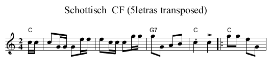 Schottisch  CF (5letras transposed) - staff notation