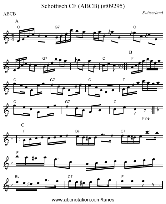 Schottisch CF (ABCB) (st09295) - staff notation
