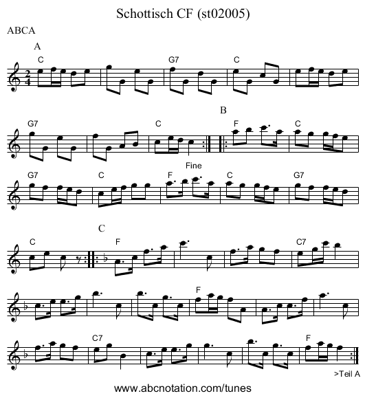 Schottisch CF (st02005) - staff notation
