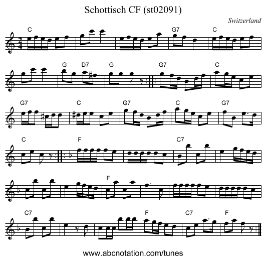 Schottisch CF (st02091) - staff notation
