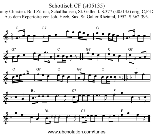 Schottisch CF (st05135) - staff notation
