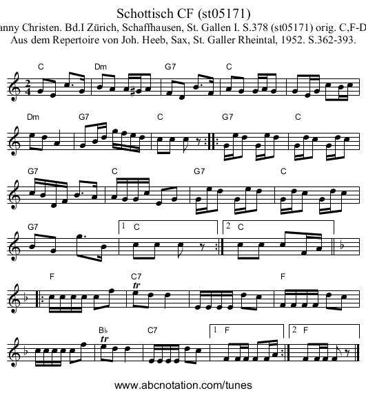 Schottisch CF (st05171) - staff notation