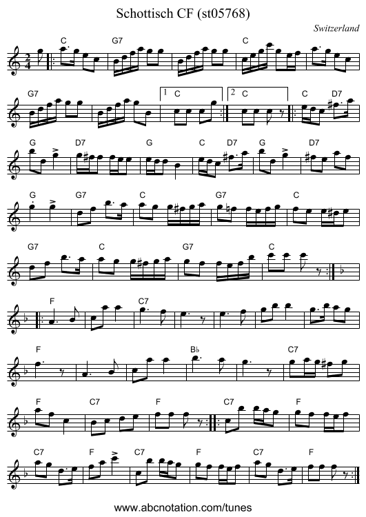 Schottisch CF (st05768) - staff notation