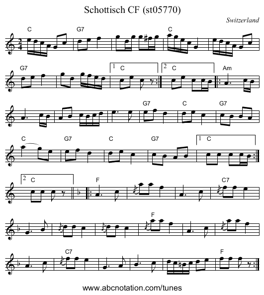 Schottisch CF (st05770) - staff notation
