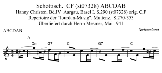 Schottisch.  CF (st07328) ABCDAB - staff notation