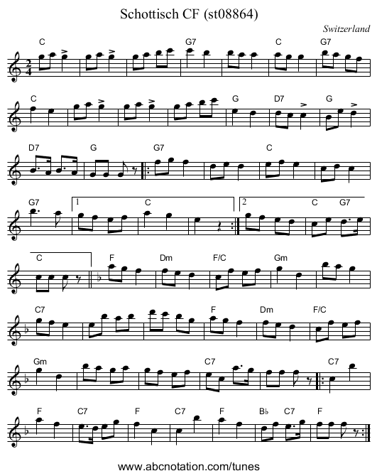 Schottisch CF (st08864) - staff notation