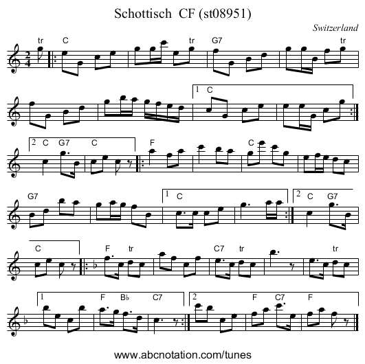 Schottisch  CF (st08951) - staff notation