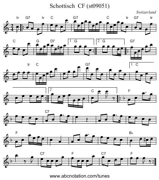Schottisch  CF (st09051) - staff notation