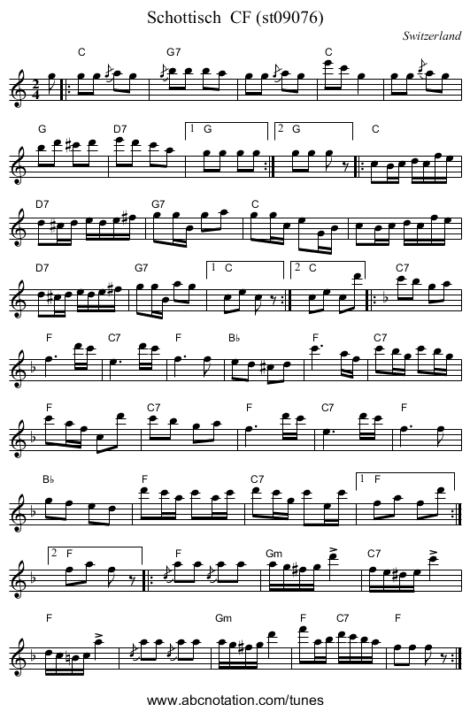 Schottisch CF (st09076) - staff notation