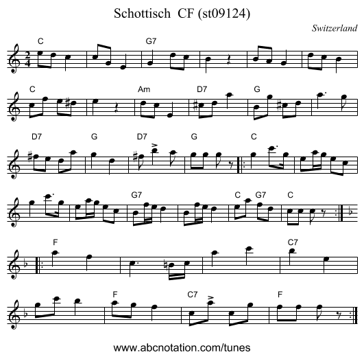 Schottisch CF (st09124) - staff notation