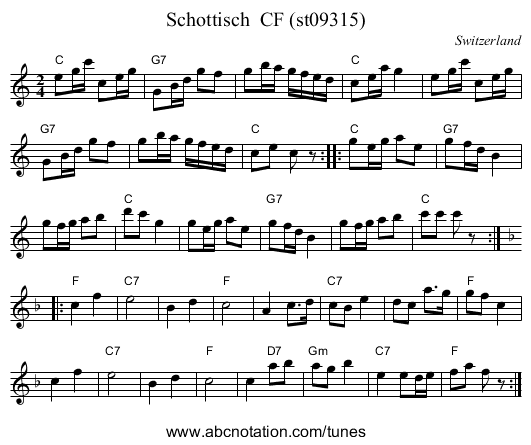 Schottisch  CF (st09315) - staff notation