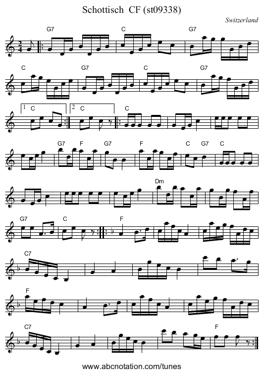 Schottisch  CF (st09338) - staff notation