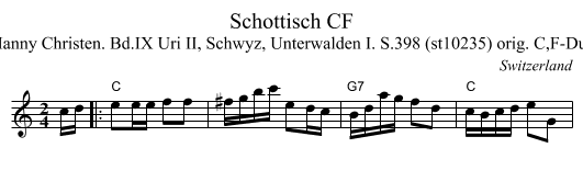 Schottisch CF - staff notation