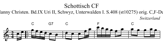 Schottisch CF - staff notation