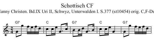 Schottisch CF - staff notation