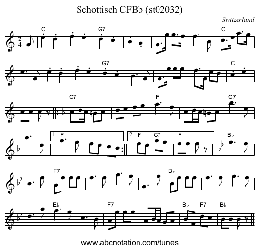 Schottisch CFBb (st02032) - staff notation