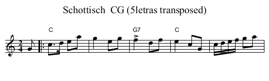 Schottisch  CG (5letras transposed) - staff notation
