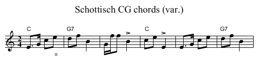 Schottisch CG chords (var.) - staff notation