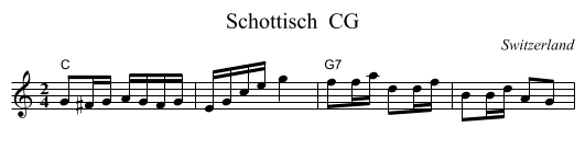 Schottisch  CG - staff notation